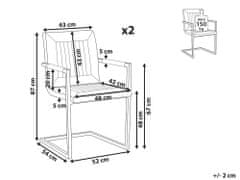 Beliani Sada 2 jedálenských stoličiek z umelej kože hnedá BRANDOL