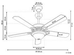 Beliani Stropný ventilátor so svetlom zlatý BEGEJ