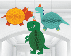 Amscan Visiace Honeycomb dekorácie Dinosauri 3ks