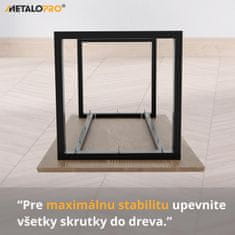 MetaloPro Eta Stolové nohy kovové, stabilné stolové podnože, stolové nohy čierne, stolové podnože do jedálne,120 cm