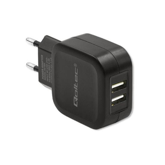 Qoltec Sieťová nabíjačka 12W | 5V | 2,4A | 2xUSB