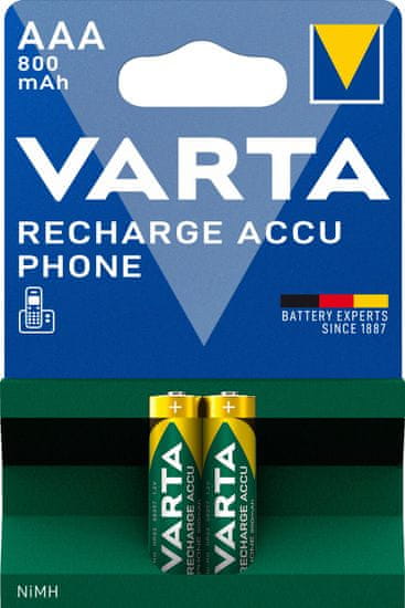 VARTA nabíjecí batérie Phone AAA 800 mAh, 2ks