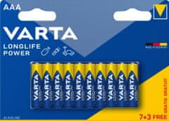 VARTA batérie Longlife Power AAA, 7+3ks
