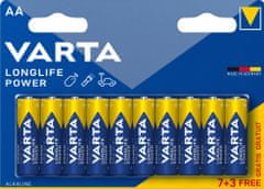 VARTA batérie Longlife Power AA, 7+3ks