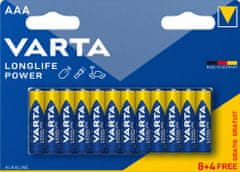 VARTA batérie Longlife Power AAA, 8+4ks