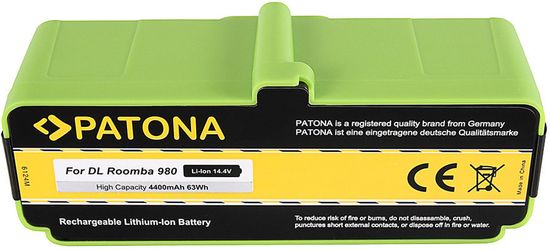 PATONA batérie pro vysavač iRobot Roomba 4400mAh, 14,4V, pro sérii 6xx, 7xx, 8xx, 9xx