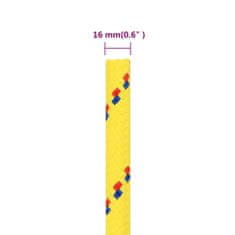 Vidaxl Lodné lano žlté 16 mm 100 m polypropylén