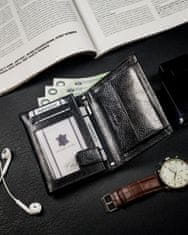 Rovicky Klasická vertikálna pánska peňaženka z prírodnej kože s technológiou RFID