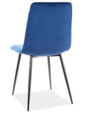 CASARREDO Jedálenská čalúnená stoličky ILJA VEĽVET granátovo modrá / čierna
