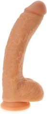 XSARA Žilnatý penis elastické dildo s varlaty na přísavce - 72693860