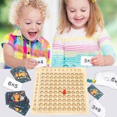 Shopdbest  Matematická herná doska - kvalitné drevené učebné pomôcky pre deti, 22,5 x 22,5 cm