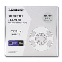 Qoltec Professional 3D tlačové vlákno | PLA PRO | 1,75 mm | 1 kg | Strieborná