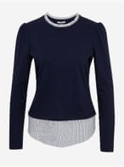 Orsay Tmavě modrý dámský svetr s košilovou vsadkou ORSAY XS