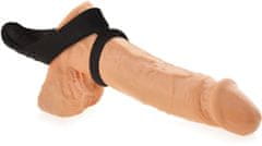 XSARA Silikonový kroužek na penis a varlata se stimulátorem rozkroku a klitorisu - 77576447