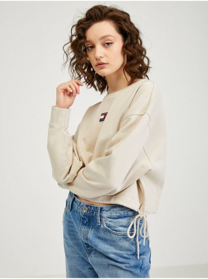 Tommy Jeans Béžová dámska oversize mikina Tommy Jeans