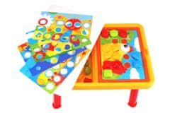 Lean-toys Vzdelávacie puzzle 2 v 1 Mozaika s gombíkom 8140