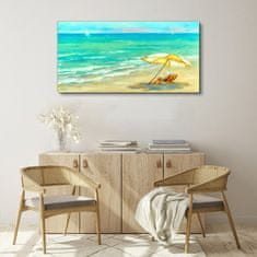 COLORAY.SK Obraz canvas Pláž mora vlny dáždnik 120x60 cm