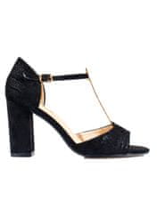 Amiatex Dámske sandále 92843 + Nadkolienky Gatta Calzino Strech, čierne, 39