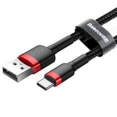 BASEUS CATKLF-B91 Cafule Kábel USB-C 3A 1m Red/Black