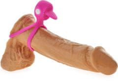 XSARA Vibračný erekčný krúžok na penis a varlata s jazýčkom na klitoris - 71656229