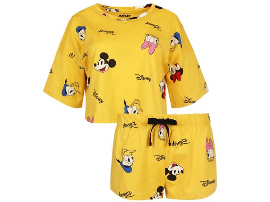 Disney Žlté krátke dámske pyžamo Mickey Mouse DISNEY