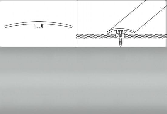 Eurofinal prechodové lišty - NARÁŽACIE 4 x 0,5 x 90 cm- strieborná