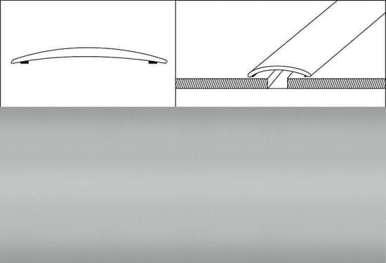 Eurofinal prechodové lišty 4 cm x 90 cm- strieborná matná