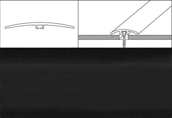 Eurofinal prechodové lišty 4 cm x 90 cm – čierny matný