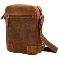 Diviley Pánska kožená crossbody taška Diviley wild cowboy, svetlo hnedá