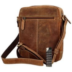 Diviley Pánska kožená crossbody taška Diviley wild cowboy, svetlo hnedá