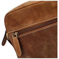 Diviley Pánska kožená crossbody taška Diviley wild cowboy, svetlo hnedá