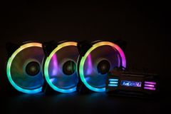 1stCool Fan KIT AURA EVO 2 ARGB, 3x Dual Ring ventilátor (120mm) + radič + dálkový ovládač