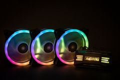 1stCool Fan KIT AURA EVO 2 ARGB, 3x Dual Ring ventilátor (120mm) + radič + dálkový ovládač