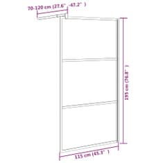 Petromila vidaXL Sprchová zástena z ESG skla s dizajnom kameňov 115x195cm čierna