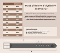 Betlewski Dámsky hnedý kožený opasok na nohavice so sponou 100 cm