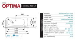 Santech Optima 1690 x 750 P vana SAOPT169P - Santech