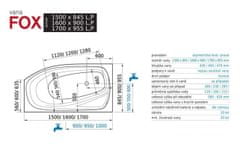 Santech Fox 1700 x 955 P vana - výpust 80 cm - bez panelu SAFOX170P - Santech