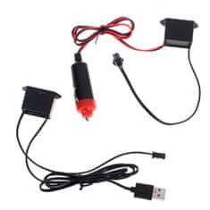 KIK  KX4956 LED ambientné osvetlenie pre auto/auto USB/12V páska 3m červená