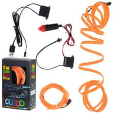 KIK  KX4956 LED ambientné osvetlenie pre auto/auto USB/12V páska 3m oranžová