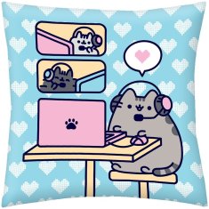 Halantex Obojstranný vankúš mačička Pusheen chatuje