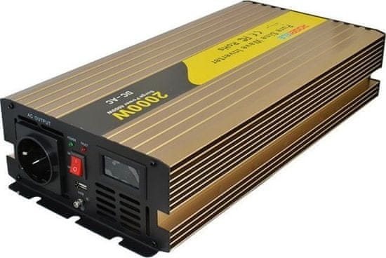 4DAVE Sinusový měnič napětí REP2000-12, 2000W, 12V, USB port