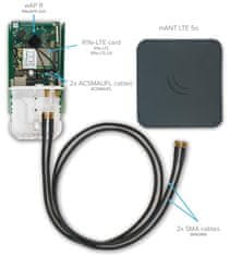Mikrotik MTAO-LTE-5D-SQ, ANT LTE 5o 5dBi LTE anténa, 2x SMA