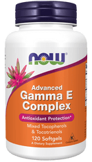 NOW Foods Advanced Gamma E Complex (komplex vitamínu E), 120 kapsúl