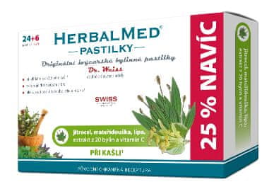 Simply you HerbalMed pastilky Dr. Weiss pri kašli 24 pastiliek + 6 pastiliek ZADARMO