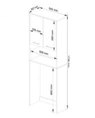 Akord Kúpeľňová skrinka nad práčku SONOM hnedá/biela