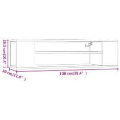 Vidaxl Závesná TV skrinka hnedý dub 100x30x26,5 cm spracované drevo