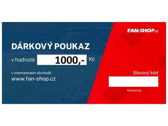 Fan-shop Tištěný dárkový poukaz 1000,- Kč