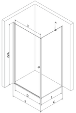 Mexen Pretoria sprchovací kút 90x90cm, 6mm sklo, chrómový profil-číre sklo, 852-090-090-01-00