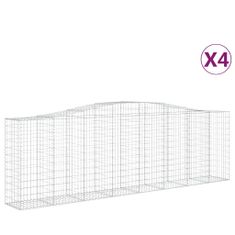 Vidaxl Oblúkové gabionové koše 4 ks 400x50x120/140 cm pozink. železo