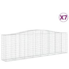 Vidaxl Oblúkové gabionové koše 7 ks 400x50x120/140 cm pozink. železo